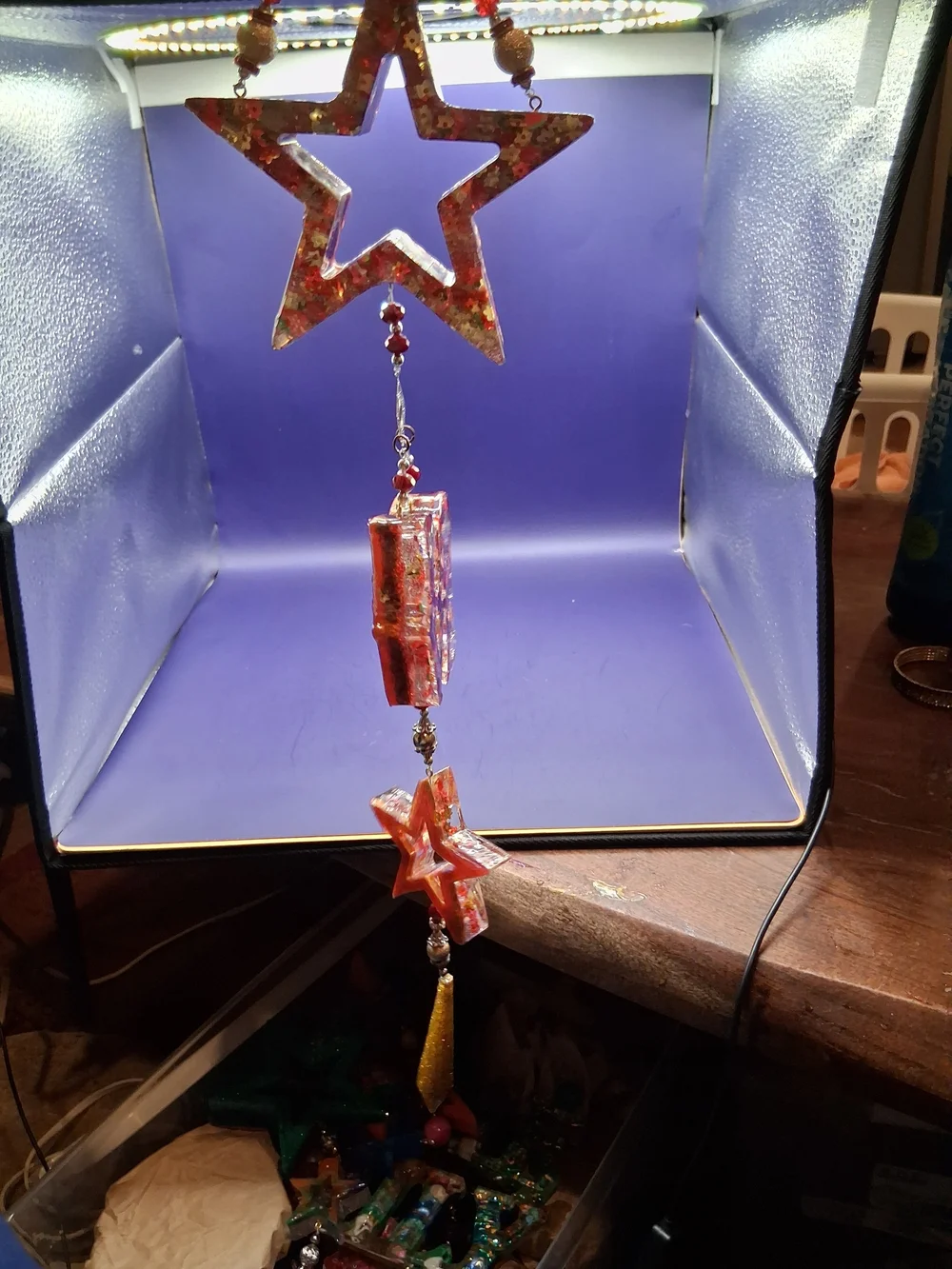 Red Glitter Star Hanging Ornament